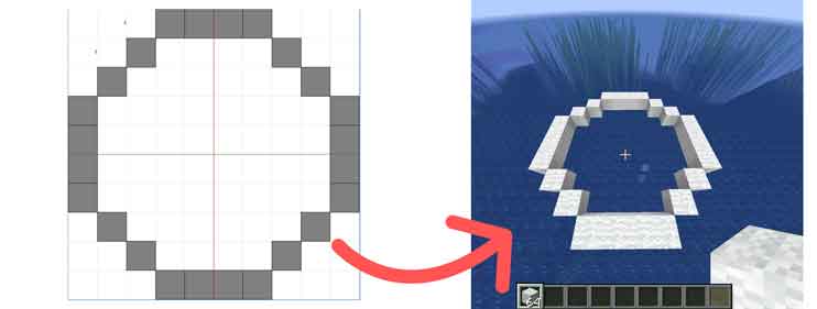 マイクラ 簡単にキレイな円 マル を作る方法 設計図付き 脱 初心者を目指すマインクラフト
